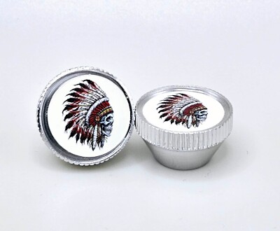 CHIEF HEAD GUARDIAN BELL & CUSTOM TIRE VALVE CAPS Fits Indian