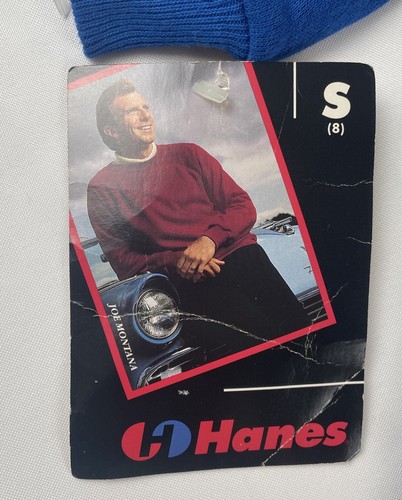 VTG Hanes Royal Blue kids Size Small (8) Crew neck Sweatshirt 1990 New Deadstock - Picture 8 of 8