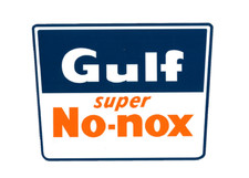 FITS VINTAGE GULF NO-NOX GASOLINE MOTOR OIL PUMP RESTORATION STICKER DECAL