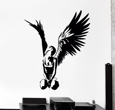 Wall Stickers Vinyl Decal Angel Teen With Wings Gothic Decor For ...