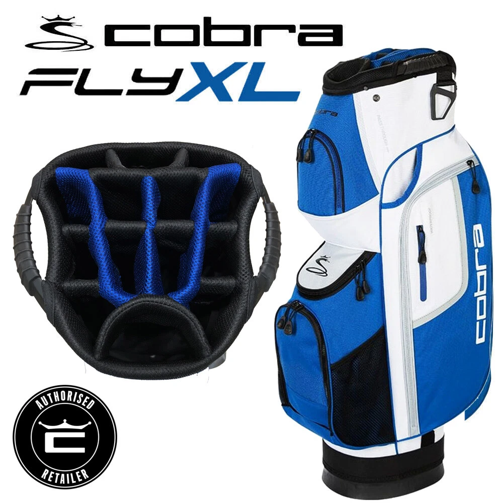 Cobra Fly XL Golf Cart Bag 14 Way Divider Top Blue White Black