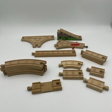 Lot of 15 Pieces Thomas Wooden Railway Railroad Tracks Curved, Straight, Switch