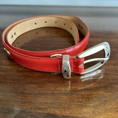 NEW Brighton Cherry Red I Love Golf - Golf Themed Belt - ML 32 Brighton Red Leather Belt Golf Dangle Charm Buckle Silver  main image 4