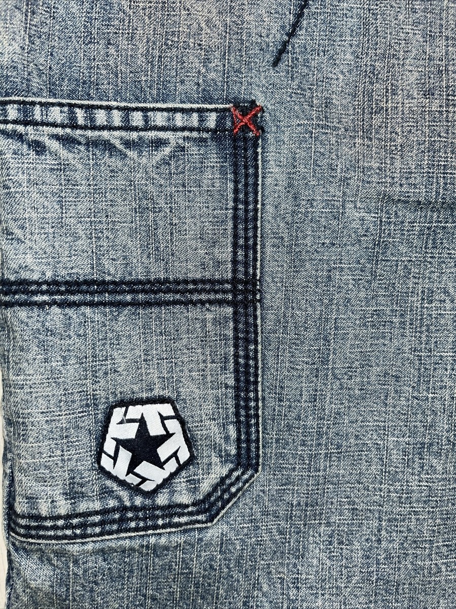 Vintage Tribal Gear Denim Jeans 34x32 BAGGY SKATER Y2K JNCO style