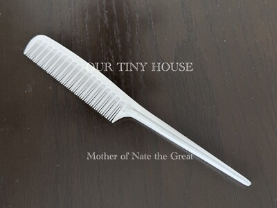 Tupperware Tupper Comb 8'' Hair Teaser Rat Tail Pick White #61 Vintage NOS