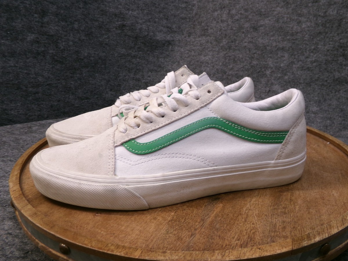 スニーカー VANS Men Sneakers White VN000CSE 2BO Vans Mens Old Skool Vintage White Kelly Green Skate Sneaker