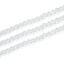 10 Strands Czech 6mm 0.24 Inch Faceted Bicone Crystal Glass Loose Beads Spa...
