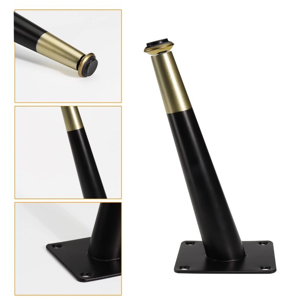 4 Pcs 6 Inch Furniture Feet Black & Gold Home Hardware Sofa