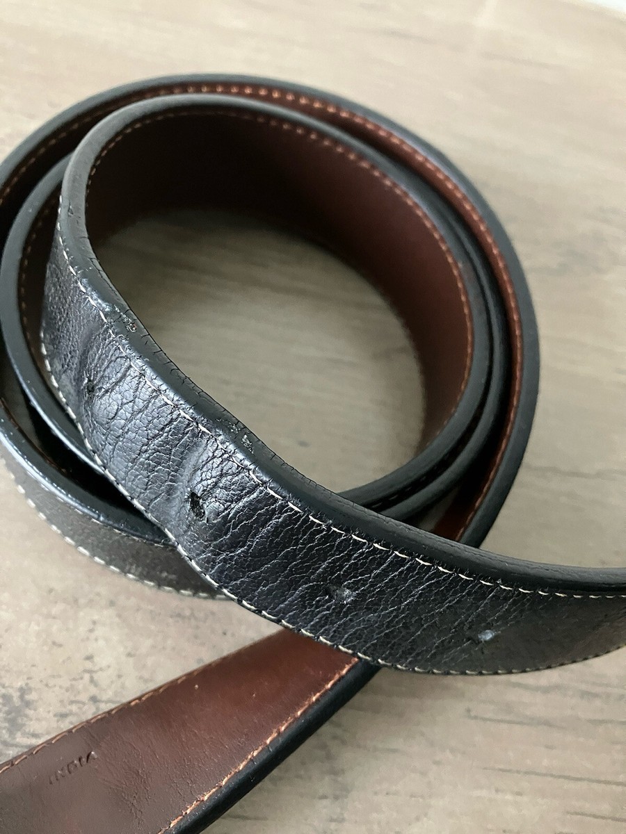 Cole Haan Black and Taupe Studded Leather Belt with Silver Buckle Cole Haan Leather Belt 42 Casual/Dress Solid Silver Tone  main image 3