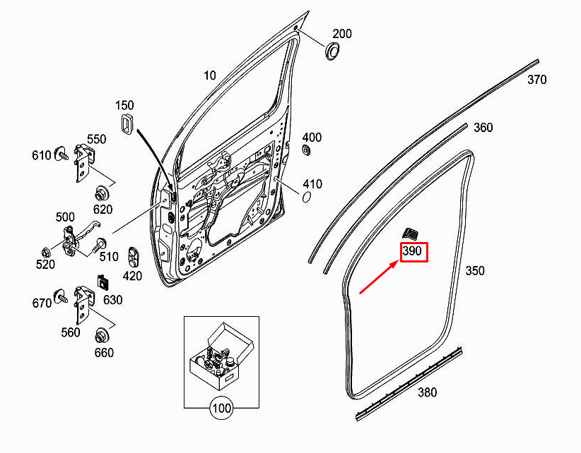 MERCEDES-BENZ CITAN W415 Türdichtung vorne links A4157200054