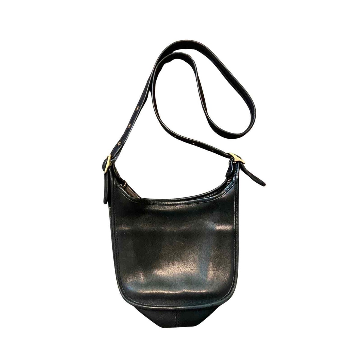 Vintage COACH Legacy Janice Black Leather Crossbody Shoulder Bag 