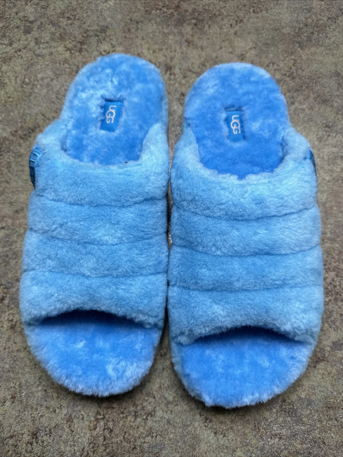 UGG Men's Fluff You Slippers SIZE 11 Mens Blue UGGPLUSH Lamb Fur NEW | eBay
