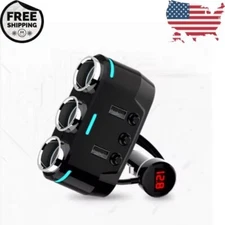 3 Way Multi Car Cigarette Lighter Socket Extension Splitter USB Charger DC 12V