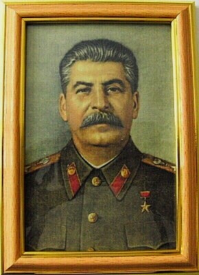 JOSEPH STALIN Gerahmtes Foto Portrait Sonderdruck Metallisierte Leinwand 10 x 15 cm 