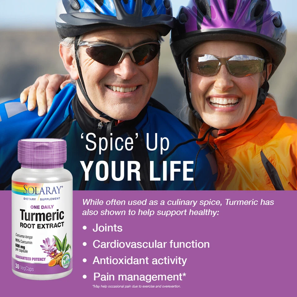 Extracto de raíz de cúrcuma Solaray 600 mg | 30 cápsulas vegetales Foto 3 de 4