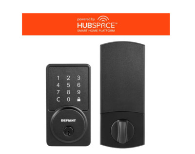 Defiant SMART Wifi Deadbolt w/ SMART Plug Gateway HUBSPACE powered Matte Black