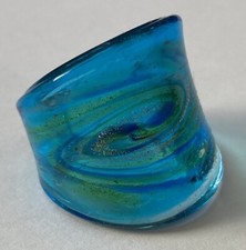 Unikat - Glasring Aquamarine Größe 56 ( NEU )