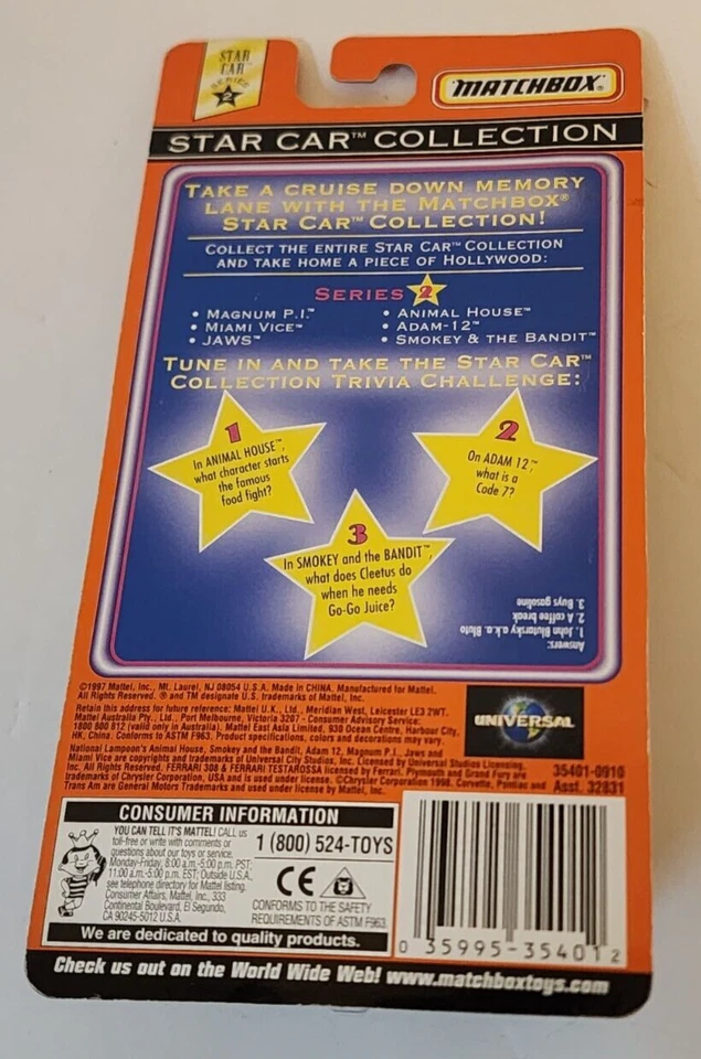 火柴盒 1/64 星汽车收藏 Smokey and the Bandit 1979 庞蒂亚克 Trans Am — 第 4/4 张图片