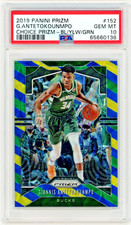2019-20 Panini Prizm Choice - Giannis Antetokounmpo Blue Yellow Green SP PSA 10