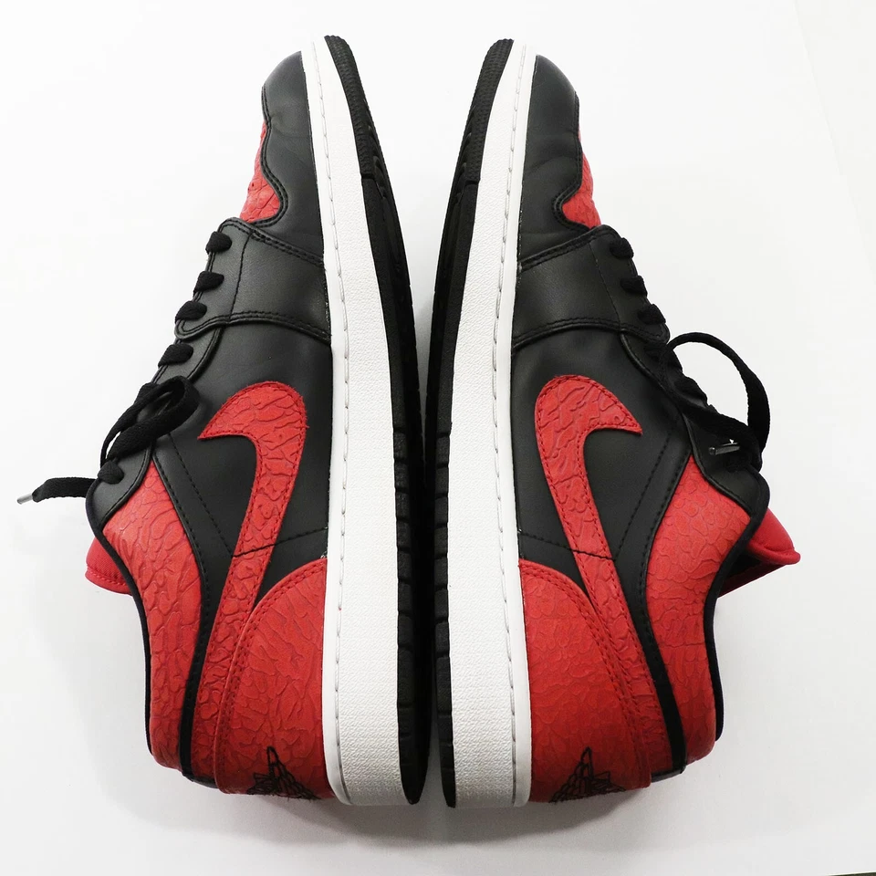 Nike Air Jordan 1 Retro Low Bred Elephant Print Shoes 12.5 Red Black 553558-013 - Image 4 of 4