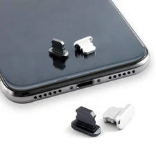 2pcs Black Anti Dust Plug Cover Charger Port Cap Phone for iPhone 7 8 XS MAX XR#