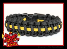550 Paracord Survival Bracelet - Black Yellow Deluxe