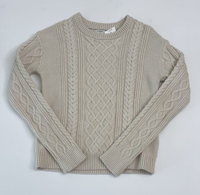 J.Crew Factory Natural Cable Knit Cotton Sweater Size XXS NWT