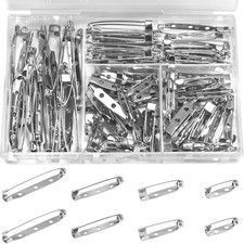 100pc Silver Brooch Pin Backs Bar Pins Clasp Safety Jewelry Making Badge Craft 4