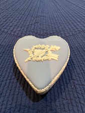 Wedgewood Jasperware Blue Heart Shaped Box Celebrating 2001