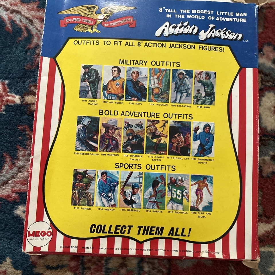 Figura De Colección 1971 Mego Action Jackson 8" Navy Sailor Outfit #1103 NUEVO En Paquete Foto 2 de 4