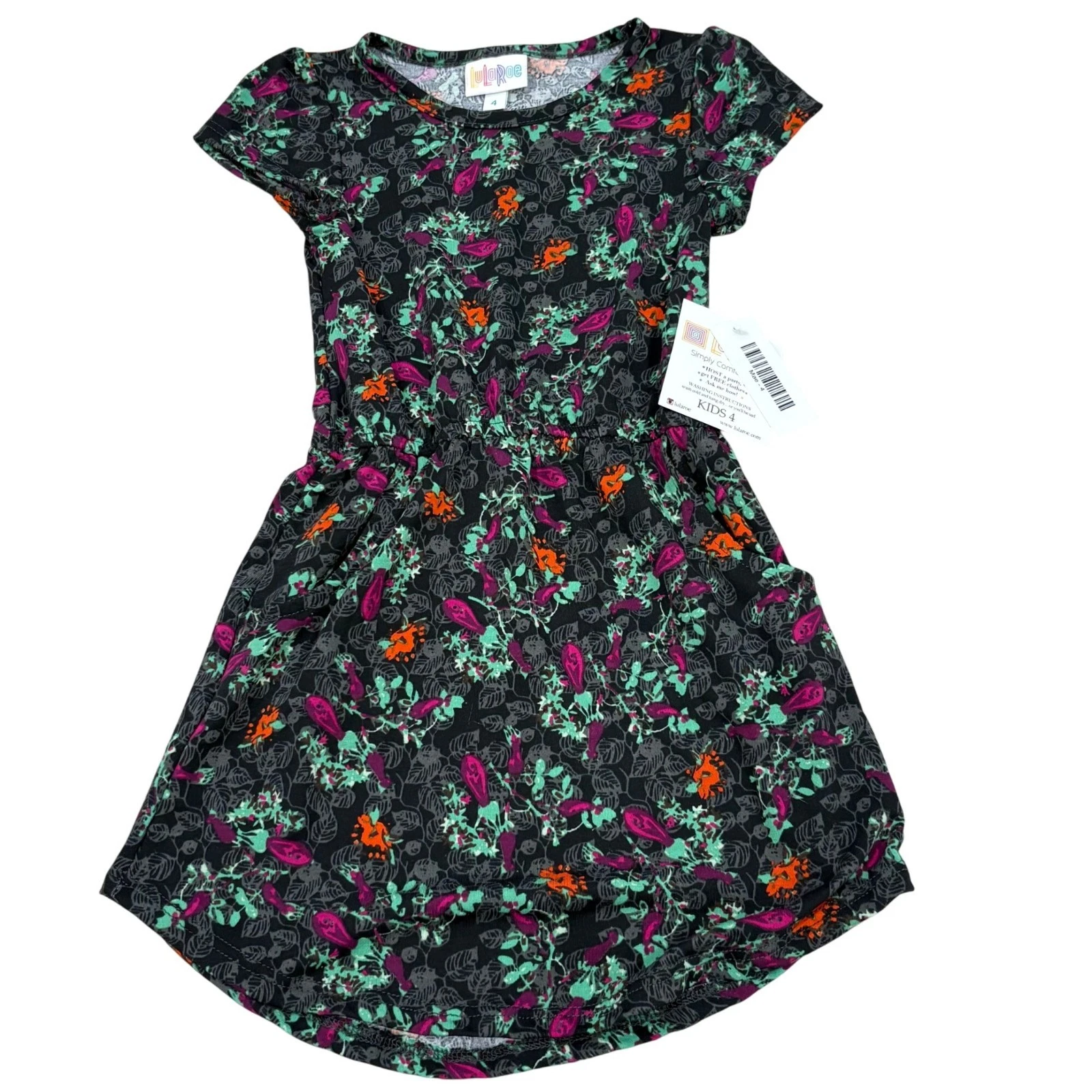 LuLaRoe 4T Mae Black Floral Polyester Spandex NWT
Opens in a new window or tab