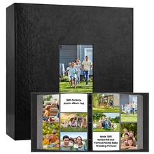 1000 Pocket Photo Album 4x6 Leather Cover, Extra Large Capacity Holds 1000 Ho...