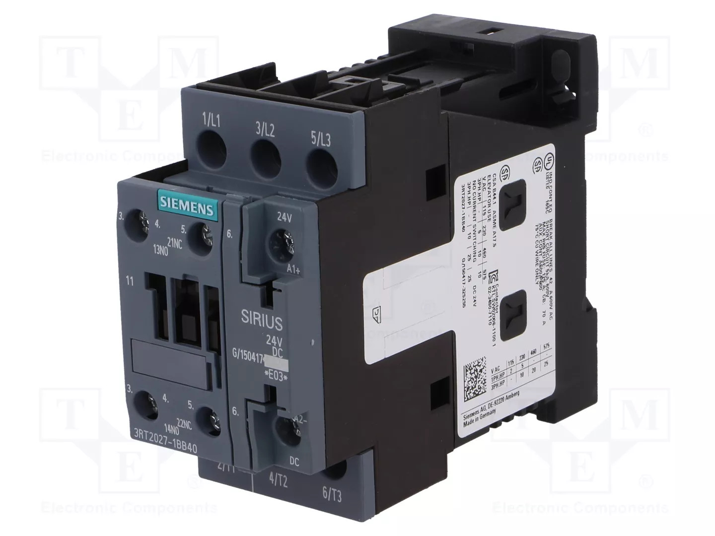 Contattore di potenza 32A 3P 24V DC 1Z 1R S0 3RT2027-1BB40 - Immagine 2