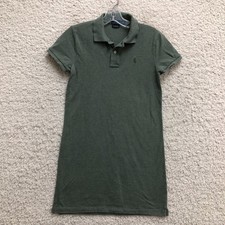 Polo Ralph Lauren Dress Small Adult Green The Mesh Mini Shift Pony Casual Womens