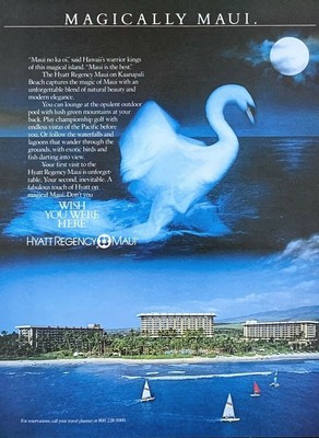1986 HYATT REGENCY MAUI Kaanapali Beach Hawaii Vintage PRINT AD
