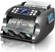 Money Counter Machine Mixed Denomination, Dual-Display, CIS/UV/IR/MG Counterfeit