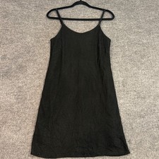 Black Mini Slip Dress S Bodycon Glitter Spaghetti Strap Party Club Metallic