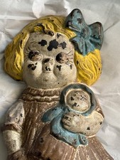 Antique 1920's HUBLEY art Iron Dolly Dimple Doorstop by G.G. Drayton  Signed