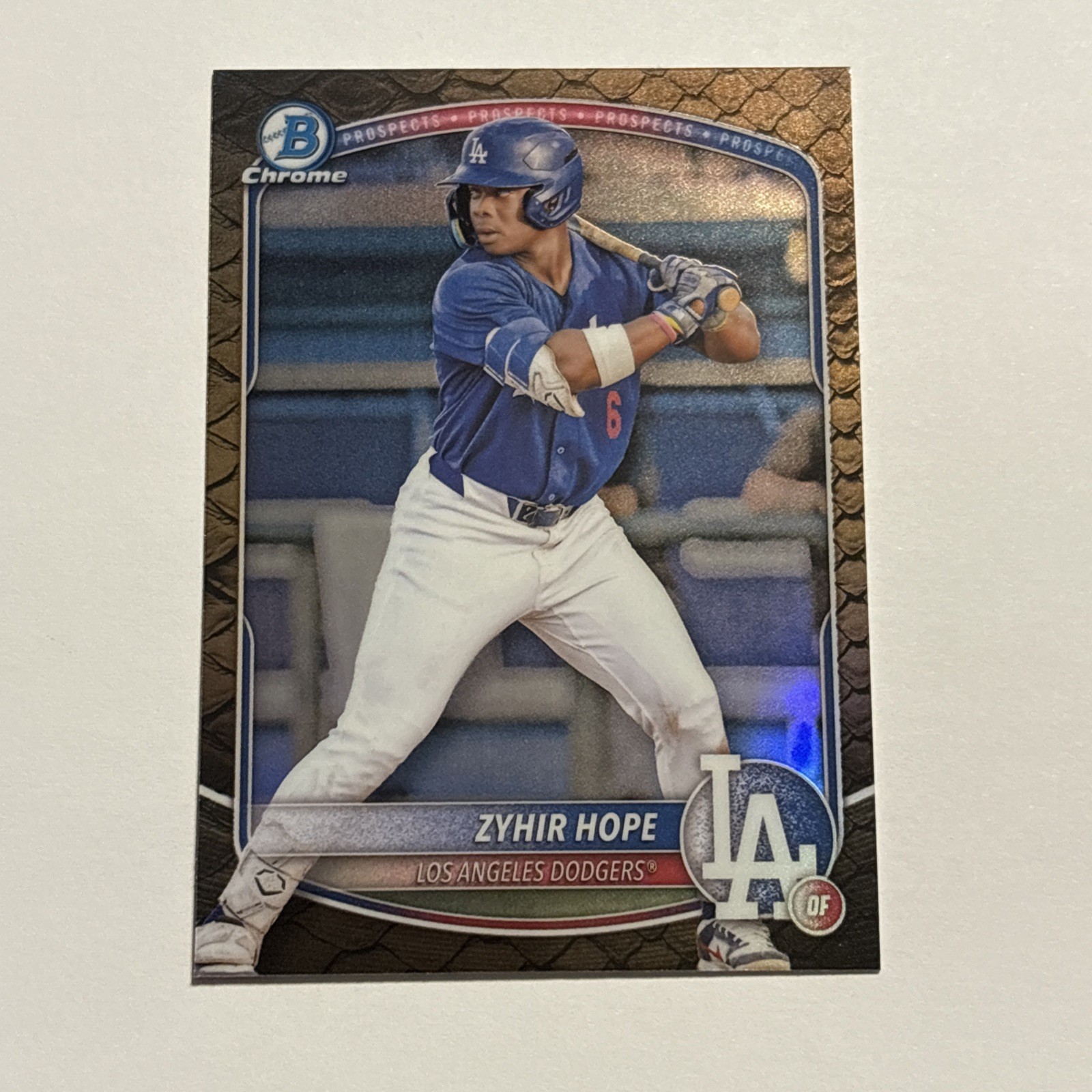 Zyhir Hope 2025 Bowman Chrome Prospects Reptilian Refractor #BCP2 Dodgers