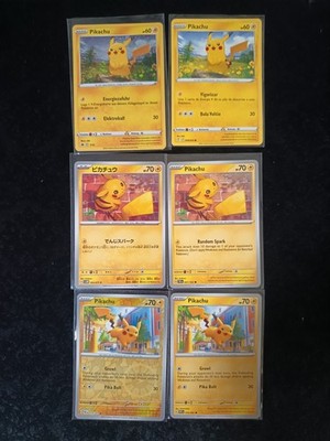 Pikachu Karten Set 6x Deutsch Englisch Japanisch Spanisch Pokémon Bundle