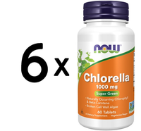 6 X Now Foods Chlorella, 1000Mg - 60 Tablets (166,53 Eur/Kg)