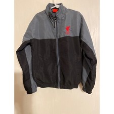 Liverpool FC Kids Windbreaker Jacket GrayBlack Full Zip Soccer LFC Size 8/90533