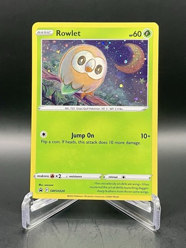 Rowlet SWSH220 Sword & Shield Black Star Promo Cosmos Holo Pokemon Card NM