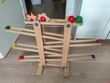 Trihorse Kugelbahn Murmelbahn Zickzack-bahn, Massivholz, 4 Kugeln