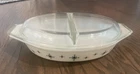 Vintage Pyrex Black Star Atomic Compass Divided 1 1/2 Qt. Casserole Dish, Lid EC