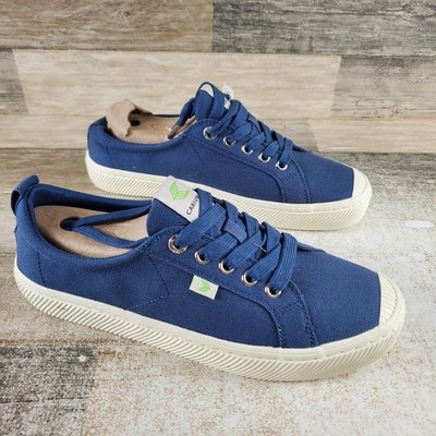 Cariuma OCA Low Womens Shoes Sz 9 Running Shadow Blue Canvas Lace Up Sneakers