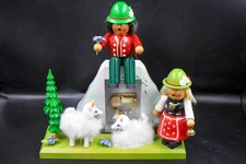 signed 2006 STEINBACH GERMAN Steinbach Music Box Heidi Und Peter" S 938 SMOKER