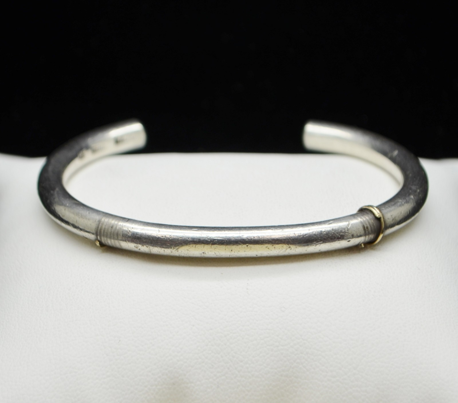 Sterling Silver Simple Rounded Edges Cuff Bracele… - image 1