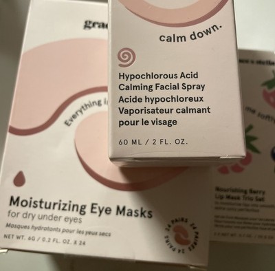 Grace & Stella Set Moisturizing Eye Mask, Lip Mask Trio & Hypochlorous Spray NIB
