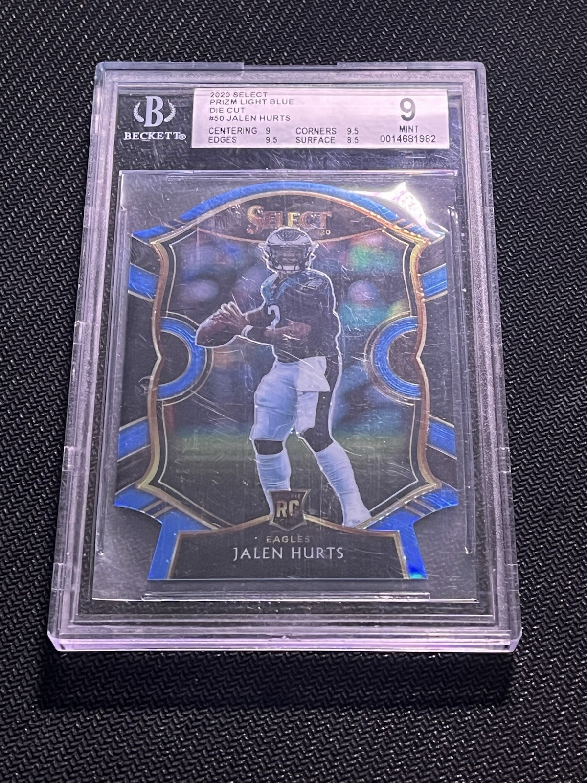 2020 Panini Select - Concourse Jalen Hurts #50 Light Blue Prizm Die-Cut (RC)